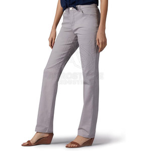 Pantalones Vaqueros de Mujer, Estilo Clásico, Tela Suave, Transpirables, Cintura Media, Corte Recto, Uso Casual, 100% Algodón, Costuras Duraderas - Product Image 2