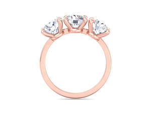 Anillo de Compromiso de Tres Piedras con Diamante Cultivado en Laboratorio de Corte Redondo, Chapado en Oro de 18k y Rodio, Certificado IGI, Anillo de Aniversario de Bodas para Mujer - Product Image 5