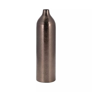 Jarrón de Latón con Forma de Pluma Dorada Clásica Negra, 29 cm de Altura, Decoración de Mesa Hecha a Mano, Estilo Bohemio - Product Image 1