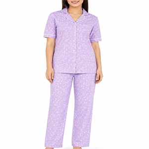 Traje de Dormir de Algodón para Mujer, Premium, Cómodo, Tejido Transpirable, Ajuste Relajado, Comodidad Diaria, Sensación Ligera - Product Image 1