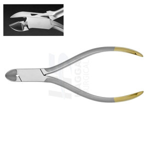 Pince coupante manuelle orthodontique en acier inoxydable pour fils distaux, avec embout de sécurité TC - Product Image 2