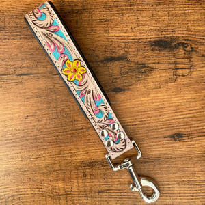 2024 nouvelle Collection Durable en cuir véritable trafic rembourré poignée robuste courte laisse de chien en peau de vache pour la formation contrôle laisse de chien - Product Image 2