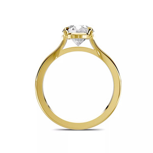 Bague solitaire en diamant rond cultivé en laboratoire certifié IGI, classique à quatre griffes, bijoux fins en or 10K 14K 18K, argent 925 935 - Product Image 3