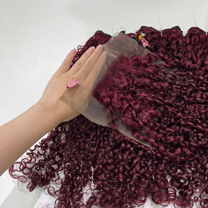 Ensemble birman bouclé Bundle et fermeture perruque de cheveux humains de haute qualité beaux cheveux humains frontal vietnamien - Product Image 3