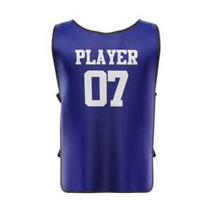 Custom Printed Front Men's Soccer Bib Shirts 100% Polyester Anti Bacterial Moisture Wicking Quick Dry Breathable Sublimated - Product Image 2