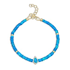 <b>BRACELET</b> - KITE OPAL <b>CHARM</b> PLAIN BEADED synthetic opal <b>charm</b> <b>bracelet</b> natural opal <b>bead</b> <b>bracelet</b> glass <b>bead</b> opal <b>bracelet</b> stain - Product Image 2