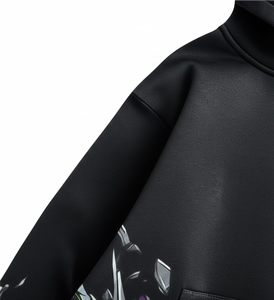 Sudadera con Capucha de Invierno con Logotipo Personalizado, Sudadera Negra para Hombre, Estilo Urbano, 280 g/m², Mezcla de Poliéster/Algodón, Impermeable y Transpirable - Product Image 3