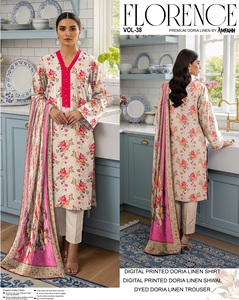 Collection de vêtements d'hiver 2026, costumes Shalwar Kameez pour femmes en lin imprimé numérique de très haute qualité à prix avantageux - Product Image 4