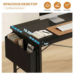 Scrivania da Gaming 55 Pollici, Tavolo per Computer da Casa e Ufficio con Borsa Portaoggetti e Gancio, Struttura in Metallo Impermeabile, Design Moderno e Semplice - Product Image 4