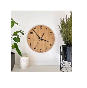Minimalist Round Wooden <b>Wall</b> <b>Clock</b> <b>Silent</b> Quartz Wooden <b>Clock</b> <b>Silent</b> Quartz Analog Battery Powered with Black Hands - Product Image 3