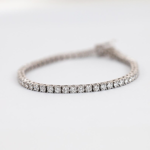Bracelet tennis élégant pour femme, diamants naturels certifiés IGI, diamants de laboratoire taille ronde, serti à griffes, bijou de mariée, cadeau - Product Image 1