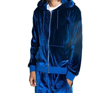 <b>Velour</b> <b>Tracksuit</b> Wholesale Zipper Hoodies <b>Velour</b> Velvet <b>Tracksuits</b> <b>Men</b> - Product Image 2