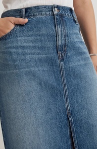 Nouvelle Arrivée 2024 – Jupe Longue en Jean pour Femme, Coupe Évasée Décontractée, Bords Bruts Brodés, Grande Taille, Style Uni – Vente en Gros de Haute Qualité - Product Image 5