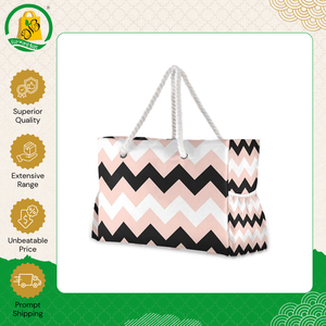 Latest Stock Arrival Eco-Friendly with Inner Zipper Pocket and Weaving Tape Handle Customized Printed Tote Canvas <b>Handbag</b> - Product Image 5