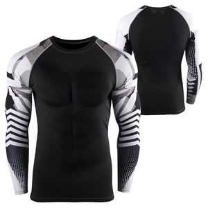 Digital Print Customized Logo New Arrival Make Your Own <b>Men</b> <b>Compression</b> <b>Shirts</b> Breathable Spandex/Polyester Full Sleeve - Product Image 4