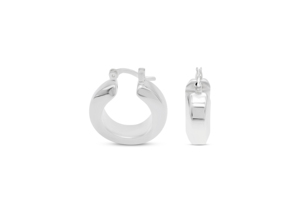 ต่างหูห่วงทรงกลมหนาแบบเรียบ [เส้นผ่านศูนย์กลาง 3.5 มม.] - Product Image 1