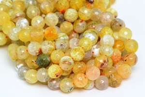 ลูกปัดเลมอนอาเกต ลายแตก หินธรรมชาติ เจียระไนทรงกลม ลูกปัดหลวม ร้อยเป็นเส้น ขายส่งจำนวนมาก สำหรับทำเครื่องประดับ - Product Image 4