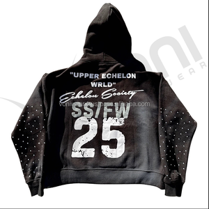 Survêtement d'hiver personnalisé grande taille, design en strass délavé à l'acide, style urbain unique, effet soleil éclairé et vieilli, couleur unie, pour la maternité - Product Image 3