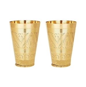 Verres à shot en laiton au design minimaliste attrayant, de forme cylindrique avec motif floral, pour les fêtes. - Product Image 6