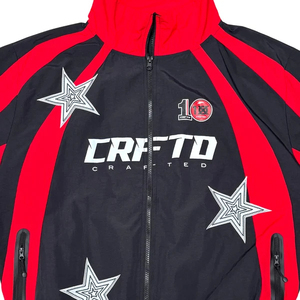 Spring Hip Hop Streetwear Sporty Breathable <b>Knitted</b> Men's Hooded Leopard Pattern Oversized Windbreaker Tracksuit <b>Set</b> Patchwork - Product Image 6