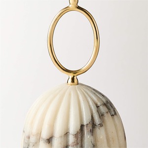 Support de bougie conique en marbre doré de luxe, design géométrique moderne, bougeoir rond en métal, style nordique pour la décoration intérieure et centre de table - Product Image 3