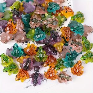 20 pezzi vivaci colori misti luminosi statuette di rana unici dipinti a mano accenti decorativi per la casa giardino fata Micro - Product Image 2