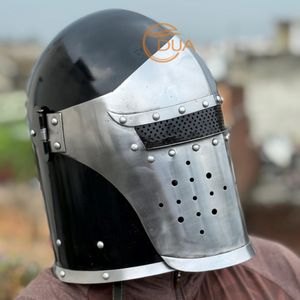 Casco de Guerrero Medieval Barbuta, para Juego de Rol, Caballero, Hierro Pulido, con Correa de Forro, para Halloween y Navidad - Product Image 4