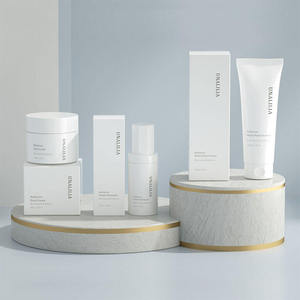 Emballage cosmétique de luxe personnalisé avec impression à l'écran - Pot de crème 70g, tube de nettoyant 100g, flacon de lotion en plastique 50ml et boîte - Product Image 2