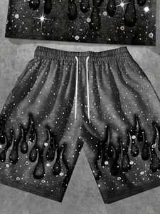 EM Private Label Men Summer Matching T Shirt Shorts <b>Set</b> Lightweight Cotton Casual Street Style Sportswear Gym Workout Outfit - Product Image 3