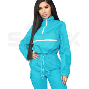 Nuevo Conjunto Deportivo de Chaqueta y Pantalones Cortavientos de Nailon para Mujer, Chaqueta Deportiva con Cierre y Pantalones Cortavientos para Entrenamiento - Product Image 3
