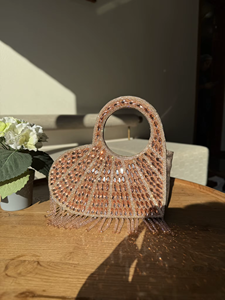 Stylish Heart Shaped Crystal Beaded Handwork Clutch Hotfix Stone Embellishments Hasp Luxury Evening Purse Party Wedding 1L - Product Image 5