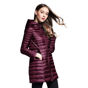Doudoune longue d'hiver ultra légère et chaude pour femme, manteau décontracté, doudoune matelassée grande taille à capuche pour femme - Product Image 6