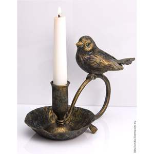 Candelabro Nórdico Vintage de Metal con Forma de Pájaro, Portavelas Cónico de Bronce Retro, Figura Decorativa de Animal Hecha a Mano, Bandeja para Velas - Product Image 1