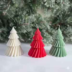 Vela artística plisada angular de cera de soja hecha a mano con aroma frutal para Navidad, Ramadán, Día del Padre, Diwali, Año Nuevo y festividades. - Product Image 2