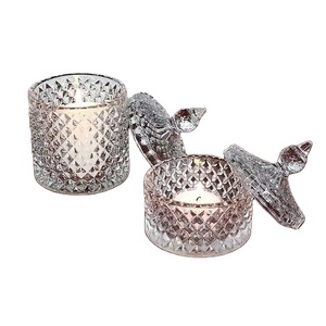 Velas antiguas de vidrio con estilo para hacer votivas, superventas, precio al por mayor, tarro de vela, decoración del hogar, portavelas de lujo - Product Image 5