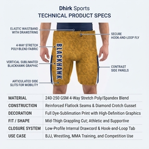 Customizable Spandex Wrestling Compression <b>Shorts</b> for Men MMA Fight Wear <b>Grappling</b> Trunks OEM Combat Sports Martial Arts Apparel - Product Image 5