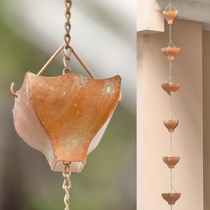 Cadena de Lluvia Metálica Elegante de Fabricante Confiable, Tazas Colgantes para Flujo de Agua de Lluvia en Techos, Accesorio Decorativo para Jardín Exterior - Product Image 1