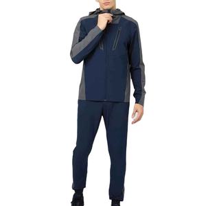 Veste de survêtement grise pour homme avec fermeture éclair intégrale, col montant, poches latérales, respirante, décontractée, coupe classique, saison printemps - Product Image 3