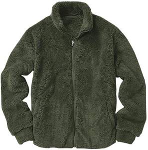Custom Labeled Men's <b>Smart</b> Casual Style Polyester Color Block Polar Sherpa Fleece <b>Jacket</b> with Fashionable Design - Product Image 3