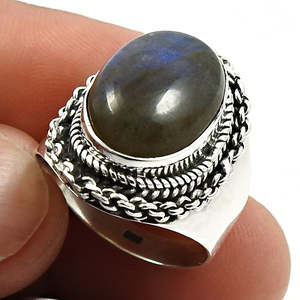 Best Design Solid 925 Sterling Silver Handmade <b>Ring</b> With Classic <b>Labradorite</b> Gemstone Perfect Wedding Jewelry In Bohemian Style - Product Image 2