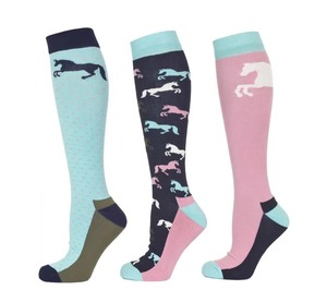 Customized Logo Printing Thin <b>Knee</b> <b>High</b> <b>Socks</b> for Women's Horse Riding Fall Season 2024 Equestrian <b>Socks</b>-Spandex/Cotton - Product Image 1
