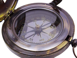 Boussole de poche en laiton, boussole de navigation nautique antique avec couvercle articulé, boussole d'exploration, boussole de voyage, objet de collection maritime, cadeau - Product Image 4