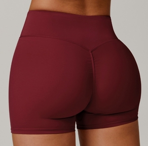 Novedad 2026: Shorts de yoga de cintura alta para mujer de nailon/spandex, corte ajustado con espalda en Y, personalizables con tu logo, shorts de entrenamiento para chicas. - Product Image 5