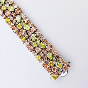 Pulsera de Joyería Unisex LAVINA Clásica para Novia, con Circonitas Cúbicas de Colores Mezclados, Chapada en Rodio, Personalizable, para Aniversario - Product Image 2