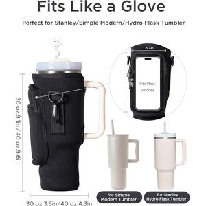 Borsa Porta Bottiglia d'Acqua in Neoprene per Stanley Tumbler con Tracolla Regolabile, Custodia Impermeabile con Tasca per Telefono Bollus - Product Image 2