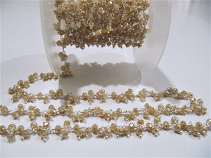 Chaîne de perles de chapelet facettées rondes en quartz hydro AB mystique, 3 mm, avec pendentif - Product Image 2