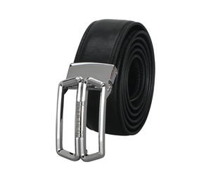 Ceintures en cuir véritable avec logo personnalisé, boucle vierge, ceintures à boucle automatique de créateur, vente en gros OEM d'usine, noires pour hommes - Product Image 4