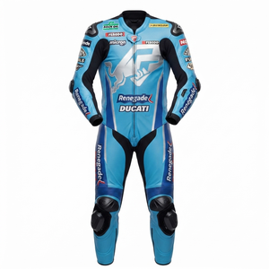 Traje de Carreras MotoCP Sean Emmett, Traje de Cuero de Una Pieza Premium para Pista con Protectores Deslizantes, Mono/Traje OEM con Certificación CE - Product Image 1