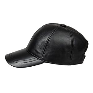 Casquette de baseball en cuir véritable structurée à 6 panneaux avec sangle réglable pour hommes et femmes - Product Image 6