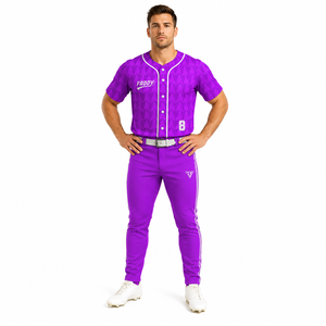 Ensemble d'uniformes de baseball personnalisés sublimés – Maillot respirant de haute qualité à boutons intégraux avec pantalon – Tenue de sport d'équipe pour l'entraînement - Product Image 3